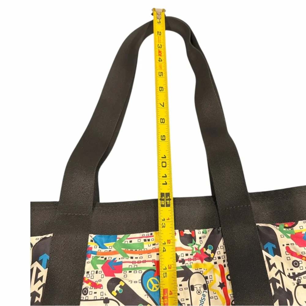 LeSportsac Skateboard Peace All-Over Print Large Tote
